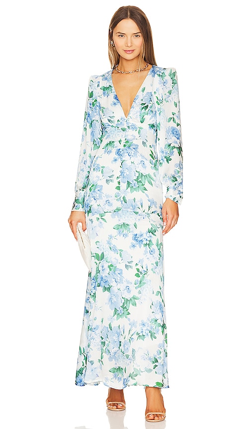 Line & Dot Women's Lisette Floral Long-sleeve Maxi Dress In Blue