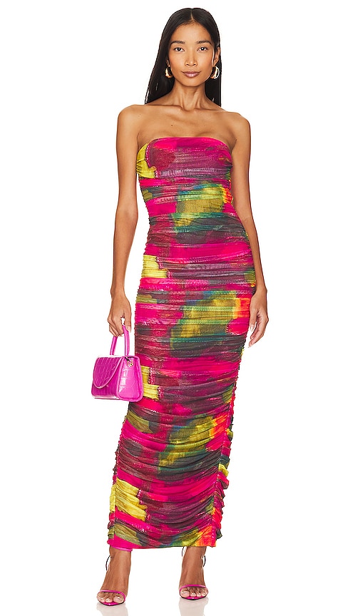 Line & Dot Miley Maxi Dress in Pink Multi