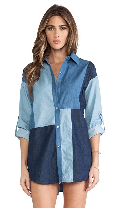 Mixed Media Shirt Dress