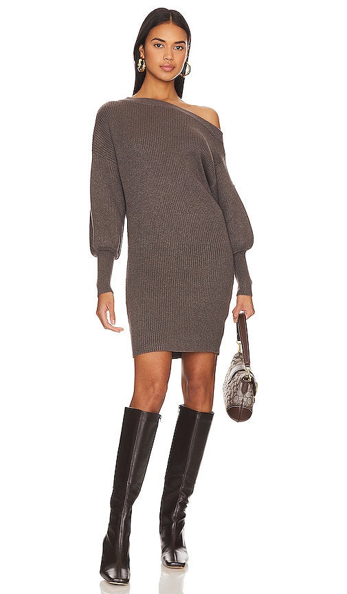 Shop Line & Dot Emma Sweater Dress In Dark Grey