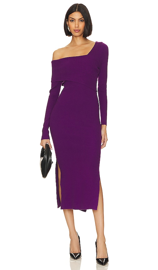 Line & Dot Sylvie Midi Dress In Purple