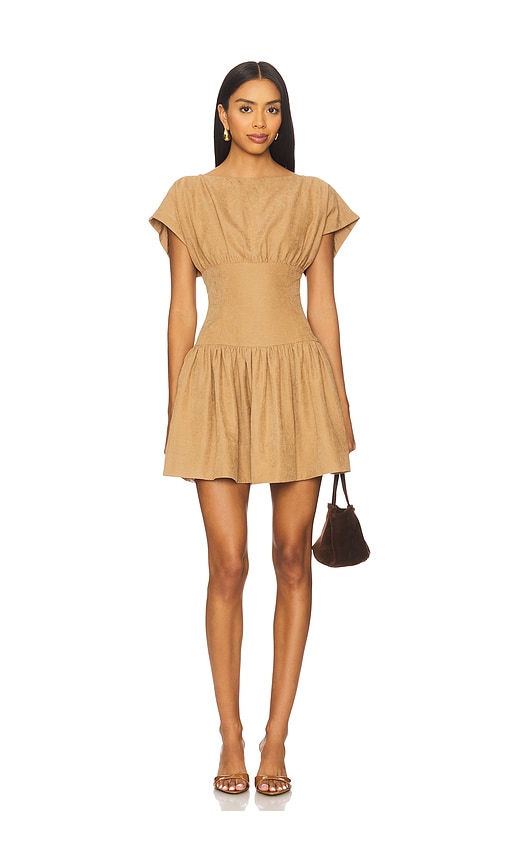 Line & Dot Cooper Mini Dress In Brown