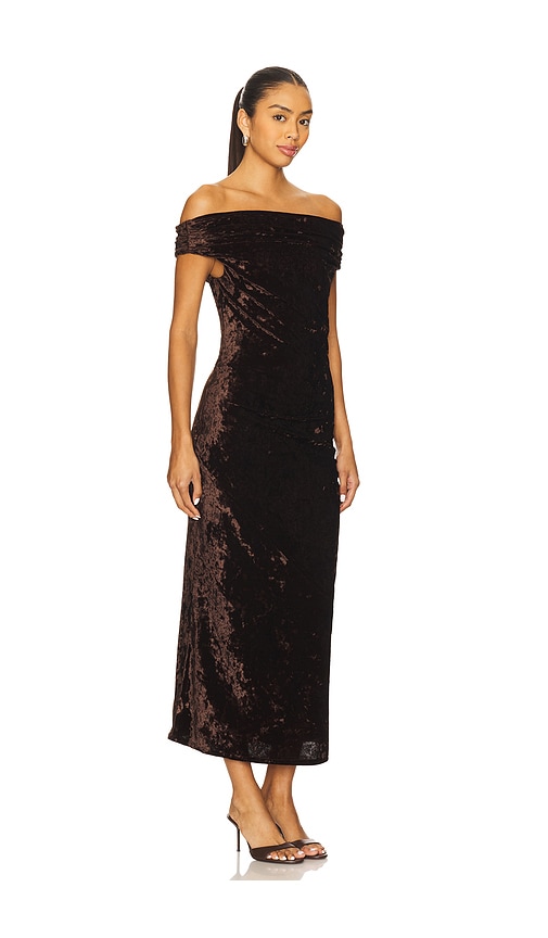 Line & Dot Brylie Velvet Maxi Dress In Black