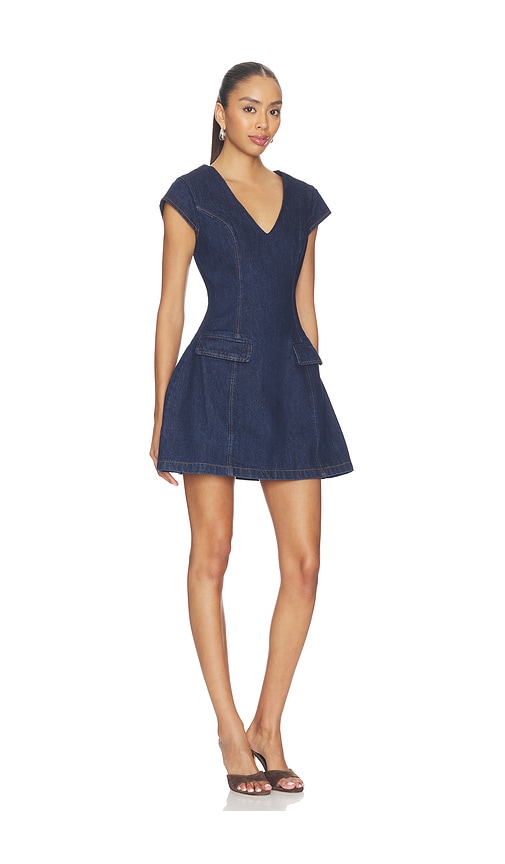  Line & Dot Flavia Mini Dress In Blue. Size S. Also In Xs, M, L. 