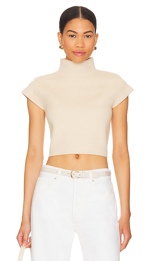 (取寄) ラインアンドドット ルミ ショート スリーブ セーター line and dot Rumi Short Sleeve Sweater Bone Line & Dot Rumi Short Sleeve Sweater in Bone | REVOLVE