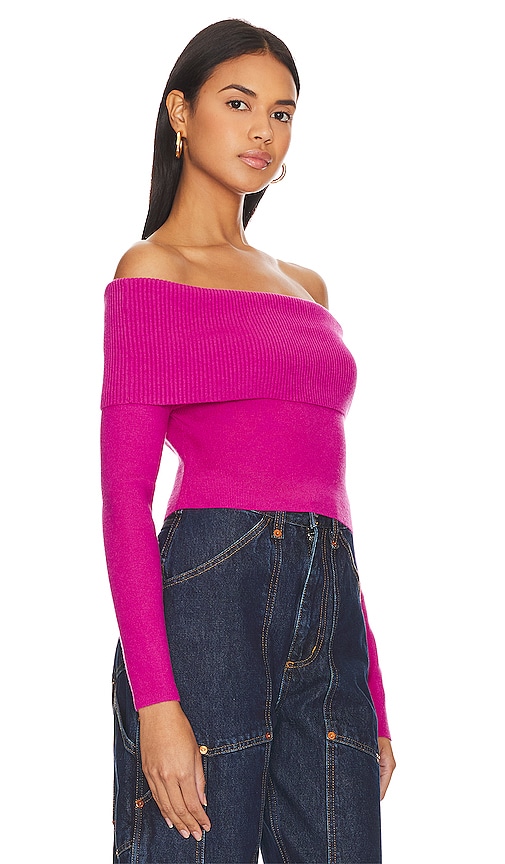 Shop Line & Dot Heart Struck Sweater In Fuchsia