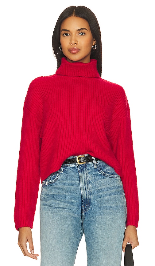 Line & Dot Scarlet Sweater in Scarlet