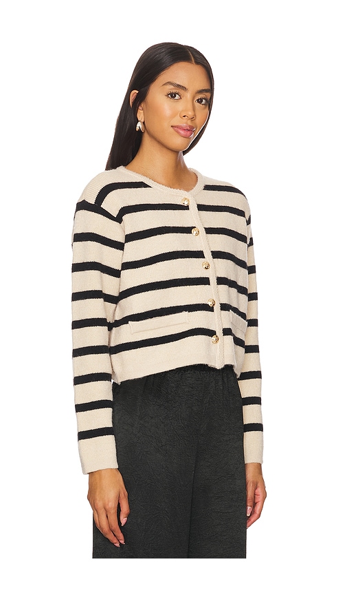 Shop Line & Dot Benni Stripe Cardigan In Tan