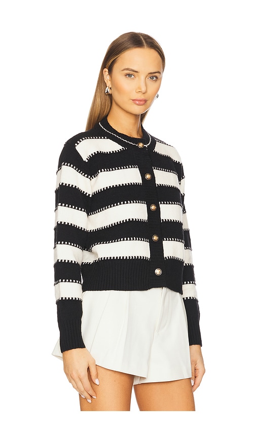 Line & Dot Sofi Cardigan In Black,white