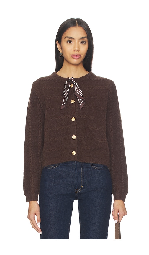 Line & Dot Agnes Scarf Sweater in Brown