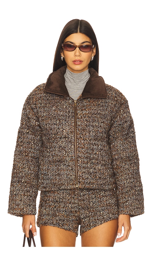 Line & Dot Clyde Puffer Jacket In Brown