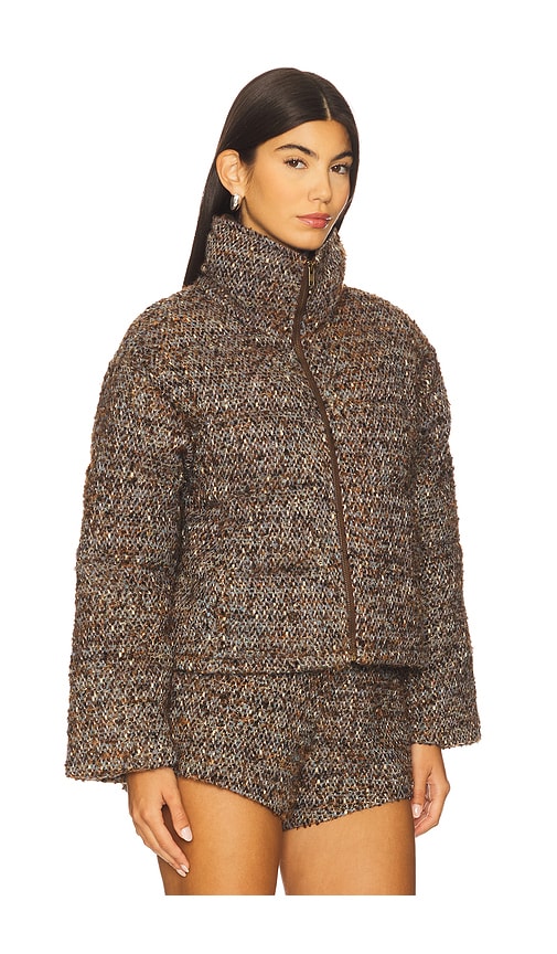  Line & Dot Clyde Puffer Jacket In Brown. Size S. Also In M, L. 