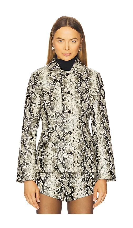Line & Dot Python Jacket In Animal Print