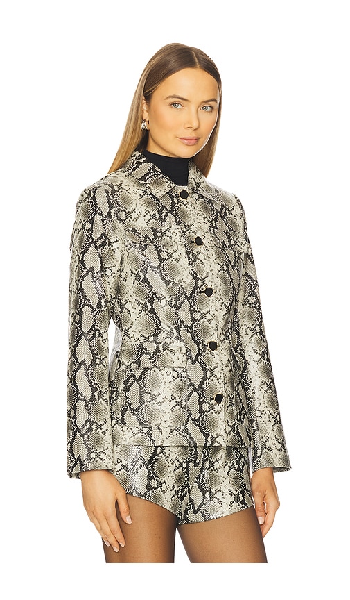  Line & Dot Python Jacket In Grey. Size S. Also In Xs, M. 