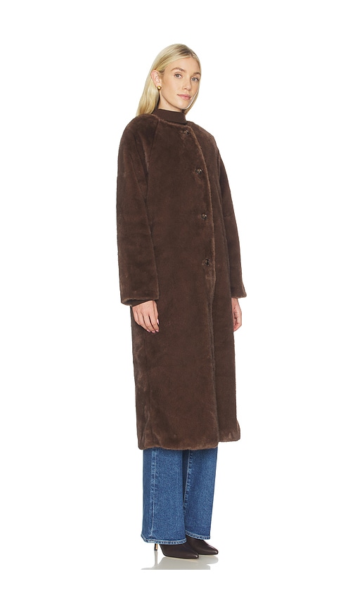  Line & Dot Axel Faux Fur Coat In Brown. Size S. Also In Xs, M, L. 