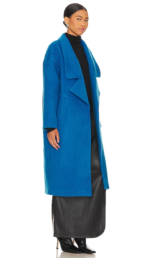 Shop Line & Dot Roman Coat In Blue