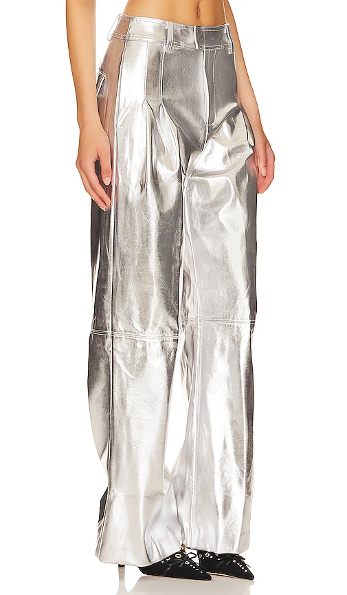 Shop Line & Dot Tinsley Pants In Metallic Silver