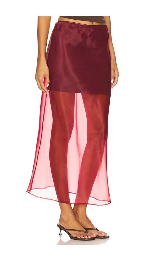 Line & Dot X Revolve Denman Midi Skirt In Burgundy