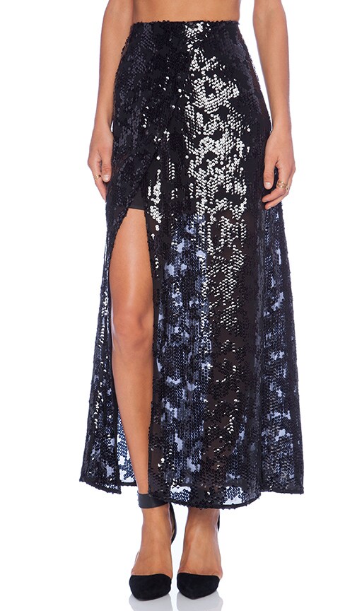 Linda Sequin Slit Skirt