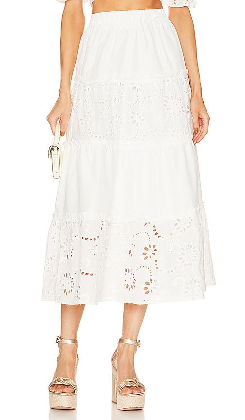 Line & Dot Pixie Skirt in White