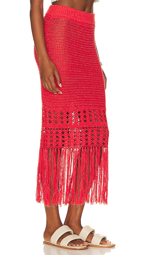 Shop Line & Dot Ziggy Crochet Skirt In Red