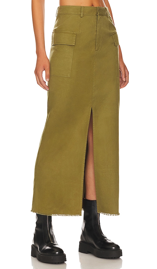 Shop Line & Dot Summer Maxi Skirt In Olive