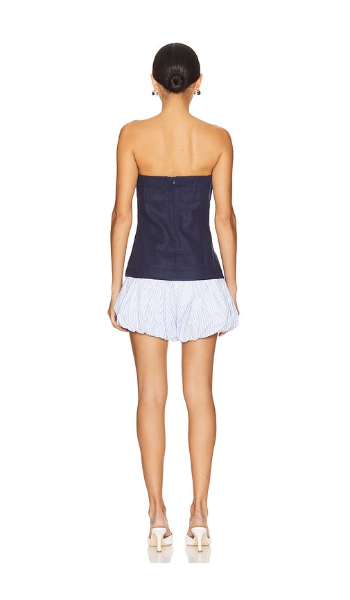  Line & Dot Eline Bubble Romper In Navy. Size L. Also In Xl. 