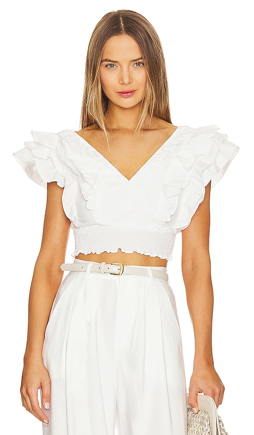 Line & Dot Hailey Top In White