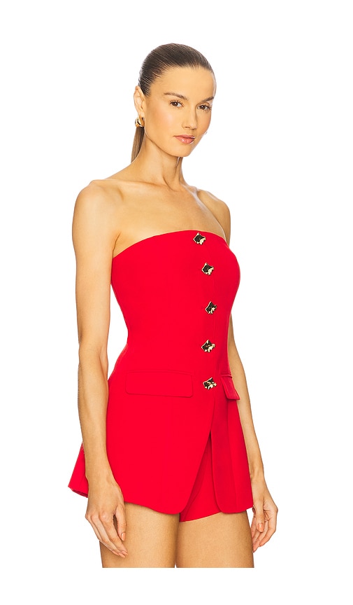 Line & Dot Dariel Top In Red