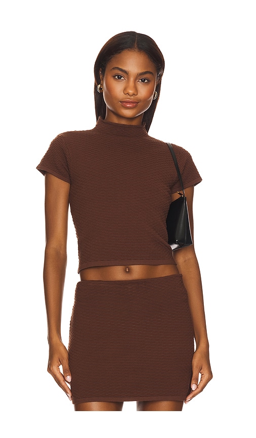 Line & Dot Grove Top In Brown