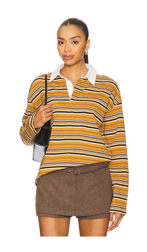 Line & Dot Remie Rugby Shirt In Brown