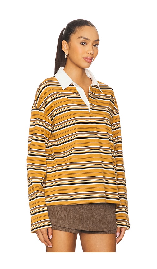 Line & Dot Remie Rugby Shirt In Brown