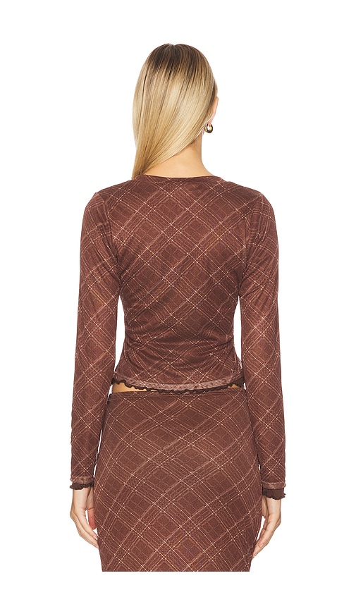  Line & Dot Richard Plaid Button Down Top In Brown. Größe S. Also In Xs, M, L. 