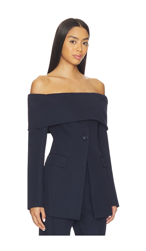  Line & Dot Derrick Off The Shoulder Top In Navy. Size S. Also In Xs, M. 