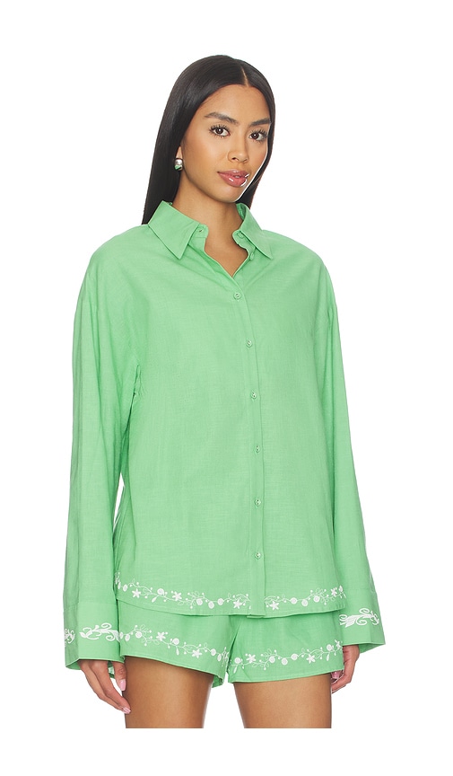  Line & Dot Oberteil Tippi Embroidered In Green. Größe S. Also In Xs, M, L. 