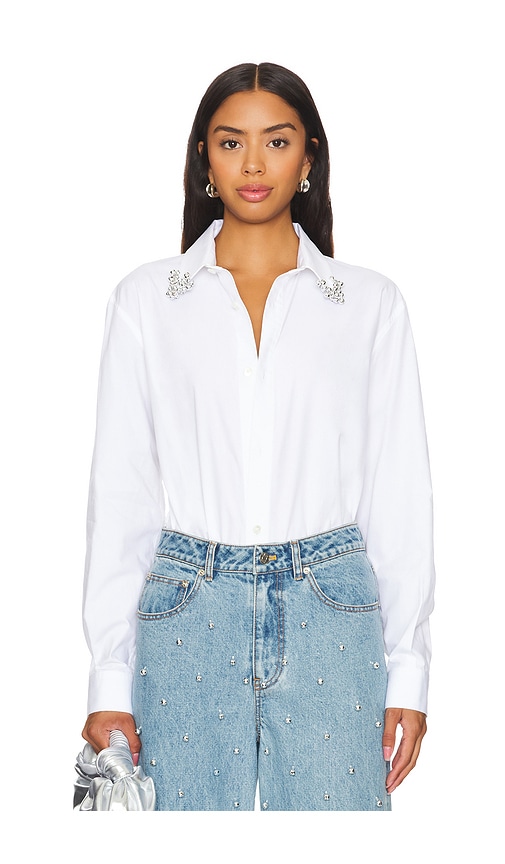 Shop Leje Bubble Embroidered Shirt In White