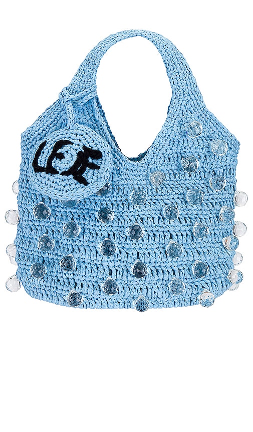 Shop Leje Othoniel Crystal Crochet Tote Bag In Blue