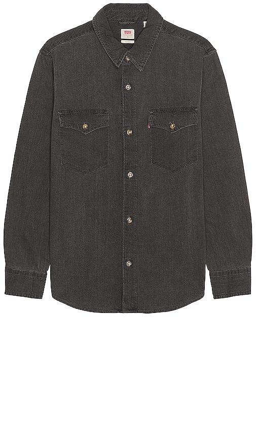 Levi's Relaxed Fit Western Shirt In Black Worn In