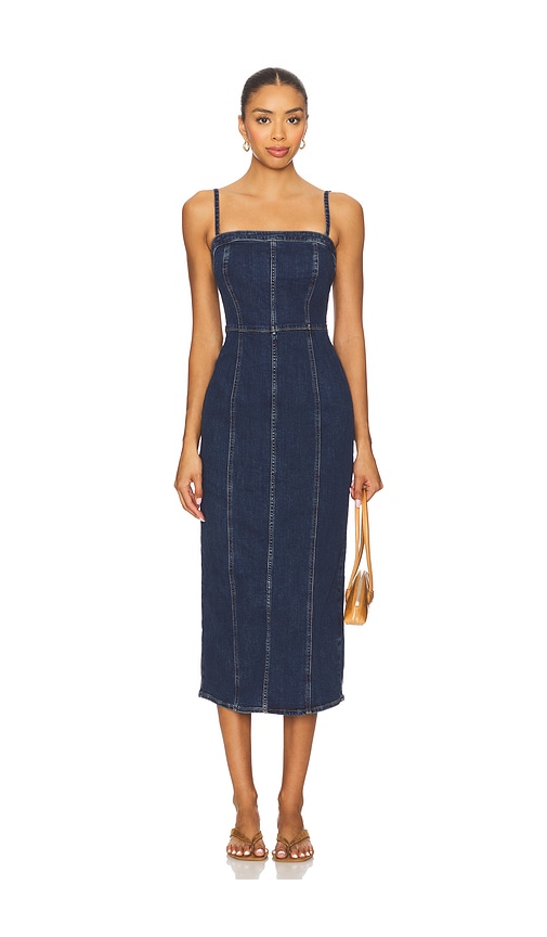 Seamed Bustier Dress in Blue. - size M (also in L, XS)