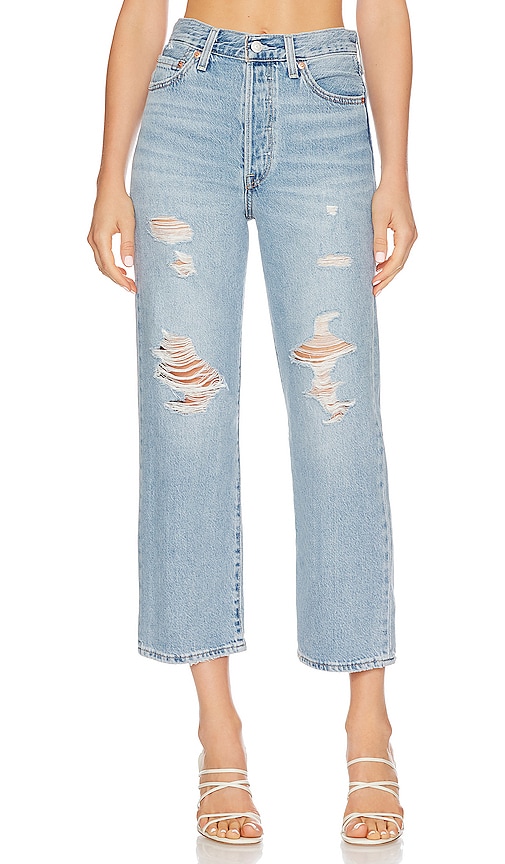 Shop Levi's Ribcage Straight Ankle In Blue
