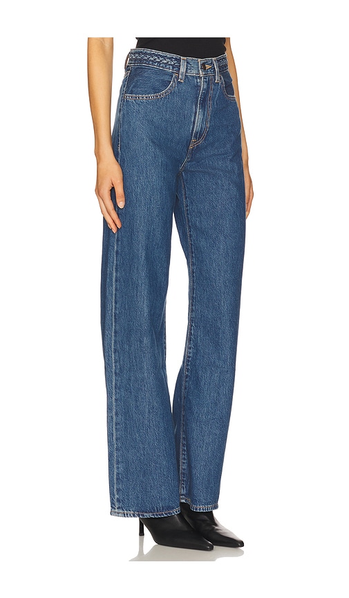 Levi's Womens Levis Ribcage Braided-waistband Wide-leg High-rise Denim Jeans In Blue