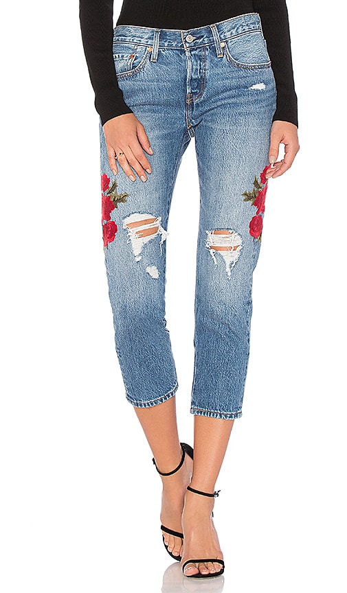 levi's 501 cropped taper jeans