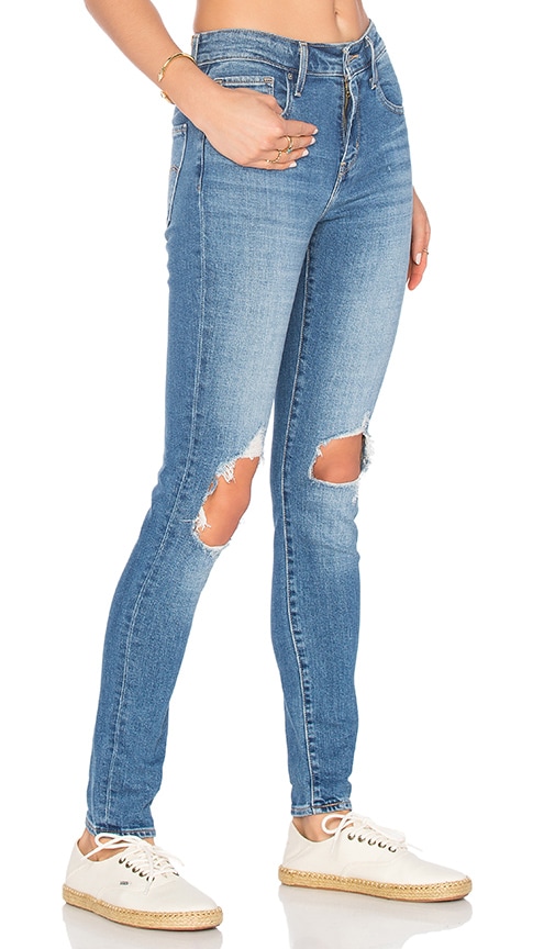 721 ripped high waist skinny jeans rugged indigo