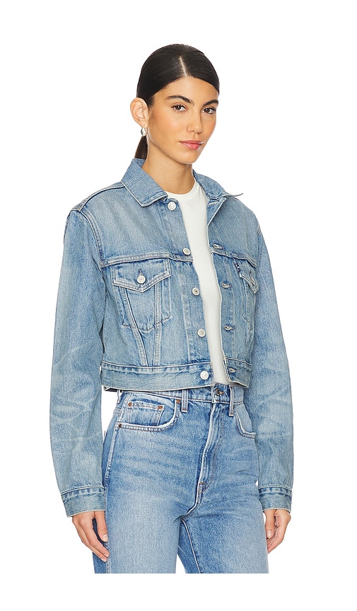 Shop Levi's Short Trucker Jacket In Silver Moon