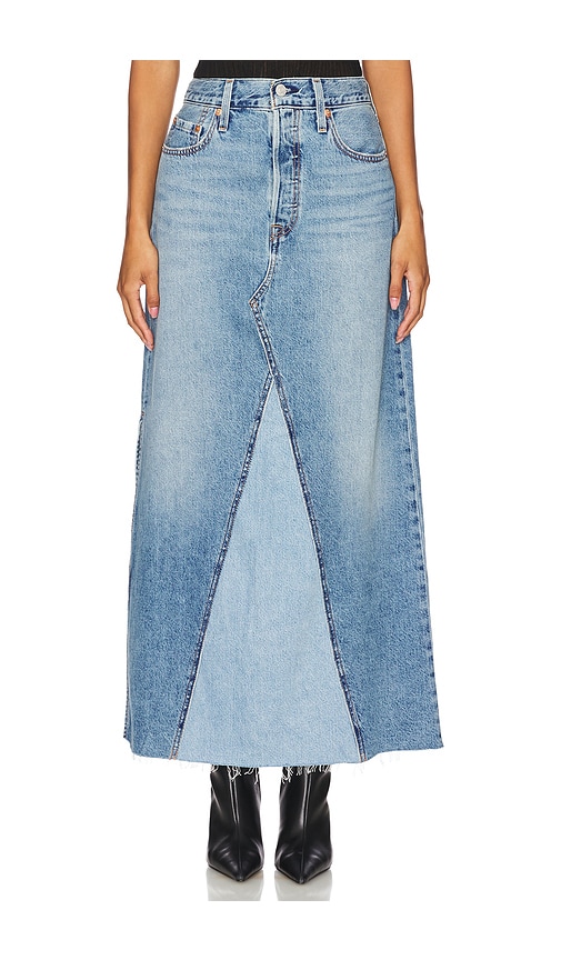 Shop Levi's Iconic Long Skirt In Blue