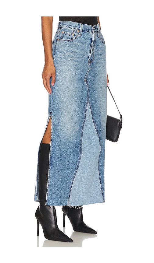 Shop Levi's Iconic Long Skirt In Blue