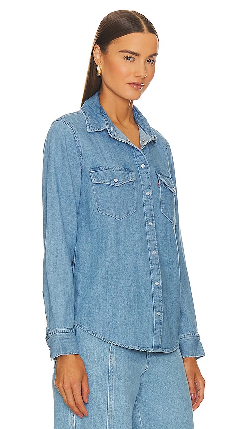 Shop Levi's Iconic Western Button Down Shirt In Old 517 Blue 2