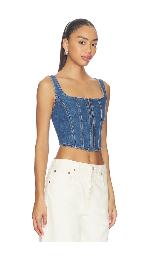 Levi's Seamed Zip Bustier In Blue