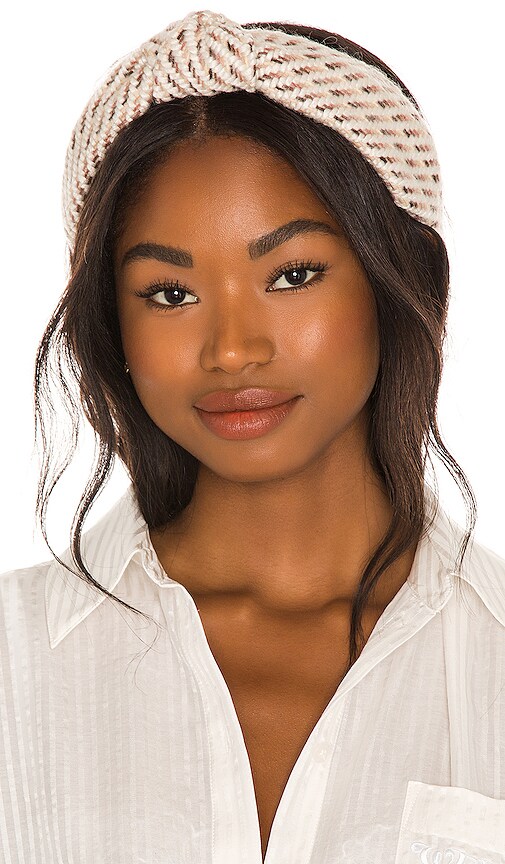Lele Sadoughi Knitted Knotted Headband in French Toast | REVOLVE display picture 3