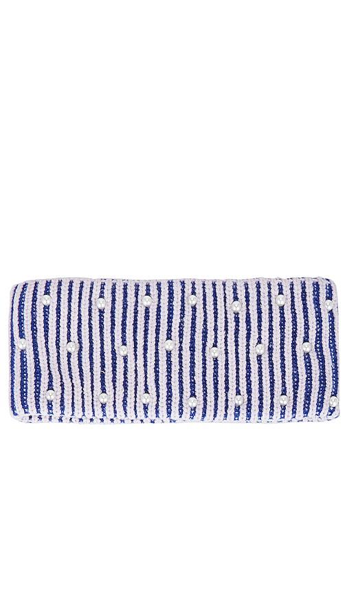 LELE SADOUGHI EMBELLISHED STRIPE RIBBED EAR WARMER 